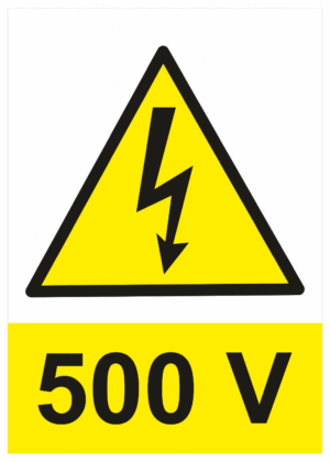 Značení elektro a ESD - Elektro výstrahy: 500 V