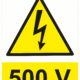 Značení elektro a ESD - Elektro výstrahy: 500 V