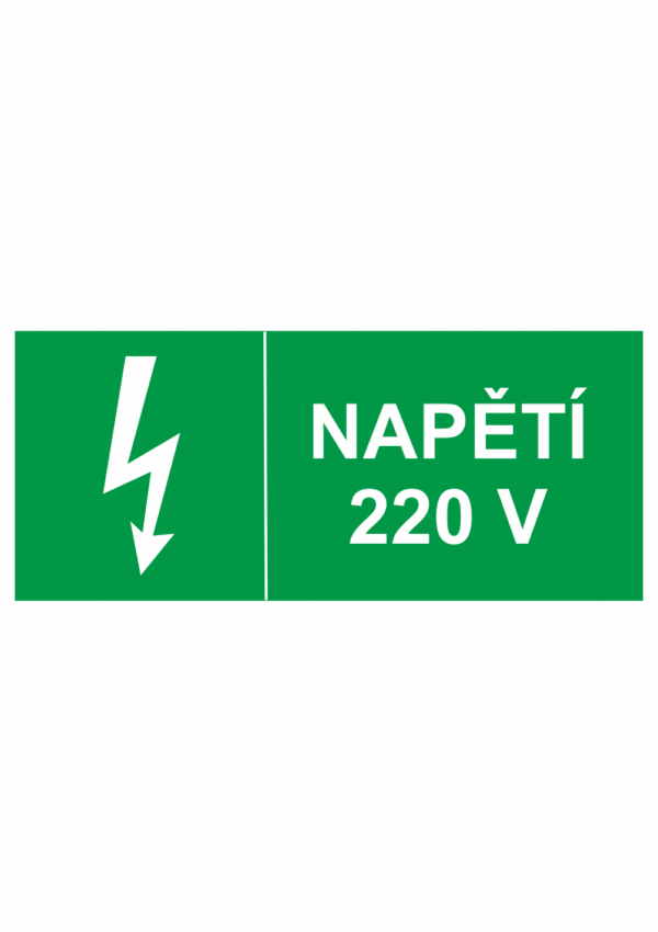 Značení elektro - Značení uzávěrů a vypínačů: Napětí 220 V