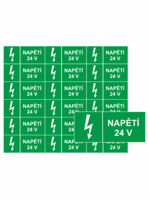 Značení elektro a ESD - Symboly a aršíky: Napětí 24 V (Aršík)