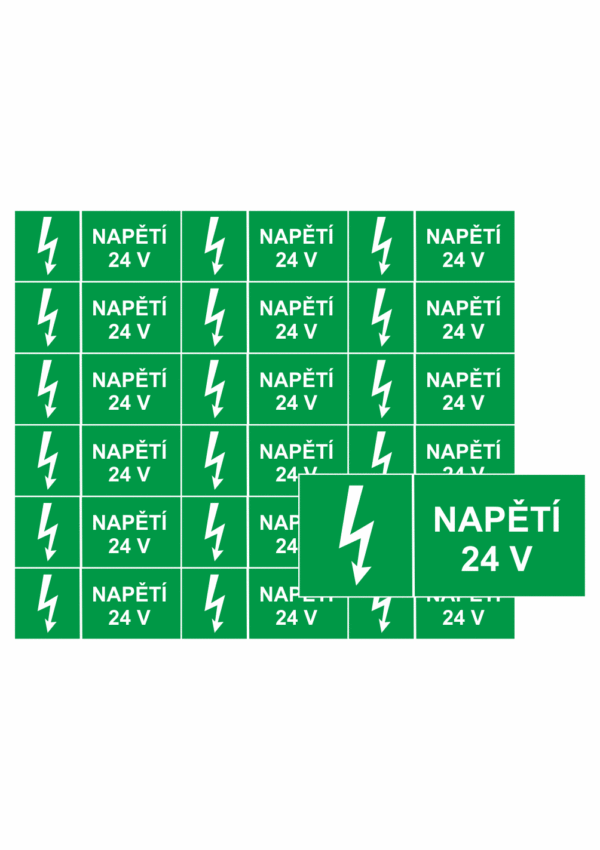 Značení elektro a ESD - Symboly a aršíky: Napětí 24 V (Aršík)