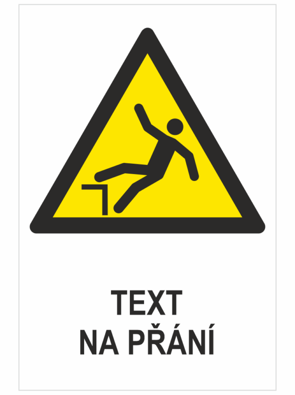Výstraha pád ISO 7010 - Váš text