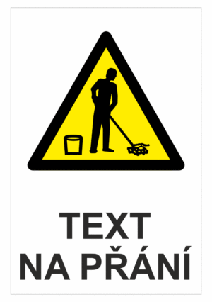 Bezpečnostní výstražná tabulka na přání - Symbol s textem na přání: Mokrá podlaha