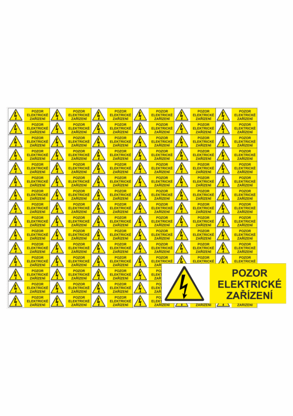 Značení elektro a ESD - Symboly a aršíky: Pozor elektrické zařízení (Aršík)