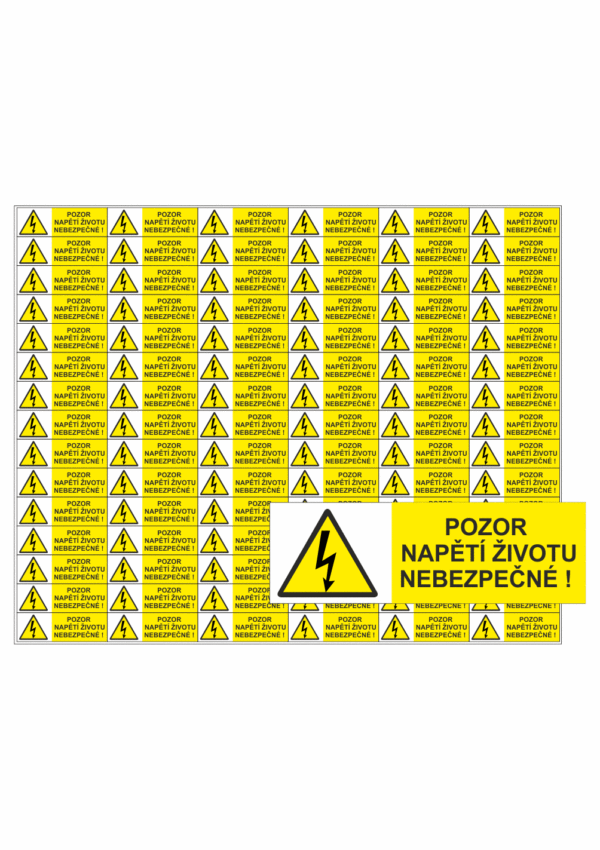 Značení elektro a ESD - Symboly a aršíky: Pozor napětí životu nebezpečné!