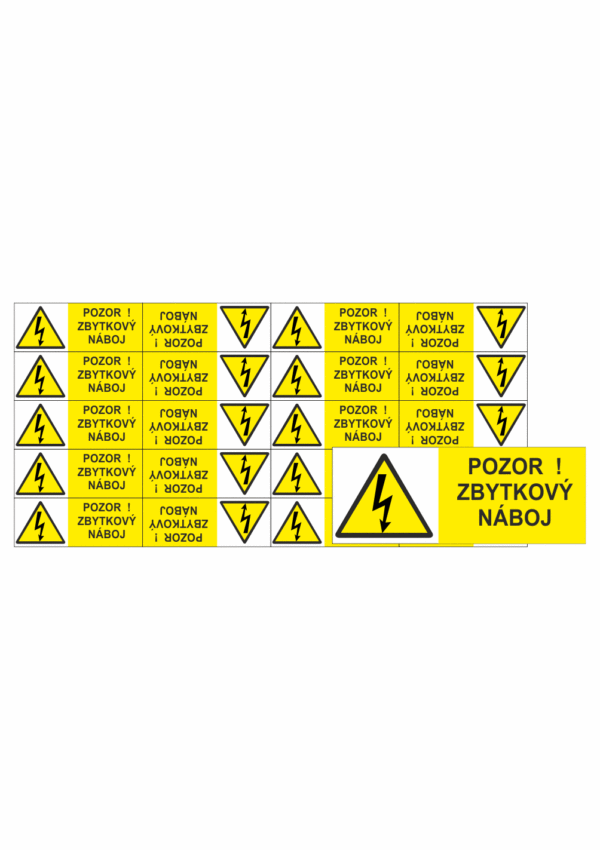 Značení elektro a ESD - Symboly a aršíky: Pozor! Zbytkový náboj (Aršík)