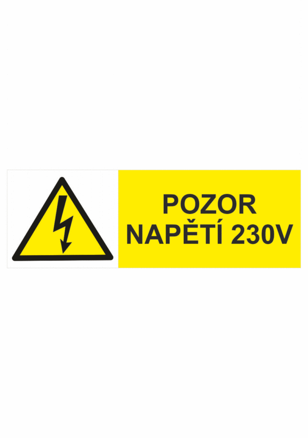 Značení elektro a ESD - Elektro výstrahy: Pozor napětí 230V