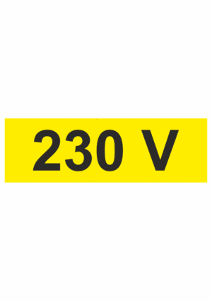 Značení elektro a ESD - Symboly a aršíky: 230 V (Aršík)
