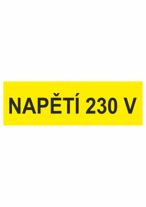 Značení elektro a ESD - Symboly a aršíky: Napětí 230 V (Aršík)