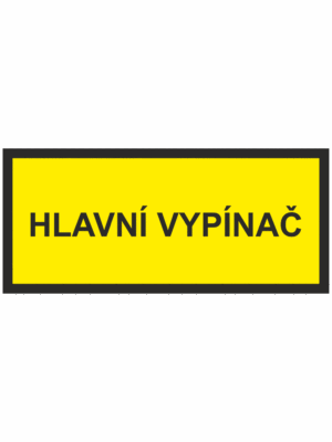 Značení elektro - Text: Hlavní vypínač