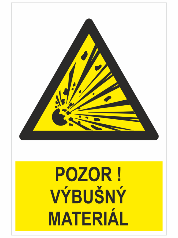 POZOR ! Výbušný materiál ISO 7010