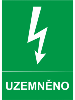 Značení elektro - Značení uzávěrů a vypínačů: Uzemněno