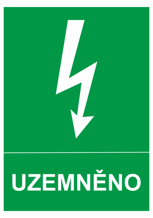 Značení elektro - Značení uzávěrů a vypínačů: Uzemněno