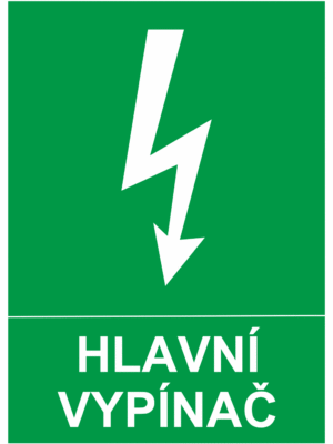 Značení elektro - Značení uzávěrů a vypínačů: Hlavní vypínač
