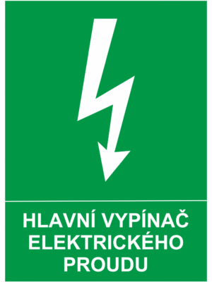 Značení elektro - Značení uzávěrů a vypínačů: Hlavní vypínač elektrického proudu