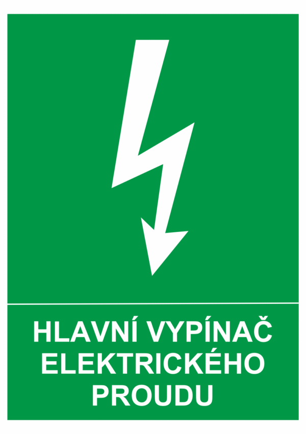 Značení elektro - Značení uzávěrů a vypínačů: Hlavní vypínač elektrického proudu