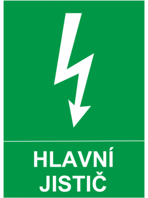 Značení elektro - Značení uzávěrů a vypínačů: Hlavní jistič