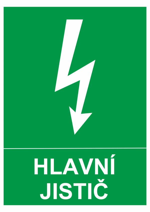 Značení elektro - Značení uzávěrů a vypínačů: Hlavní jistič