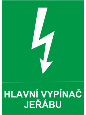 Značení elektro - Značení uzávěrů a vypínačů: Hlavní vypínač jeřábu