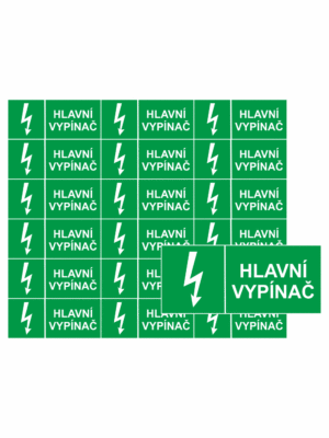 Značení elektro a ESD - Symboly a aršíky: Hlavní vypínač (Aršík)