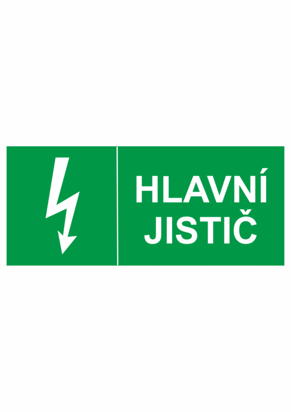 Značení elektro - Značení uzávěrů a vypínačů: Hlavní jistič