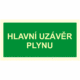 Fotoluminiscenční bezpečnostní značení - Text bez symbolu: "Hlavní uzávěr plynu"