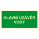Fotoluminiscenční bezpečnostní značení - Text bez symbolu: "Hlavní uzávěr vody"