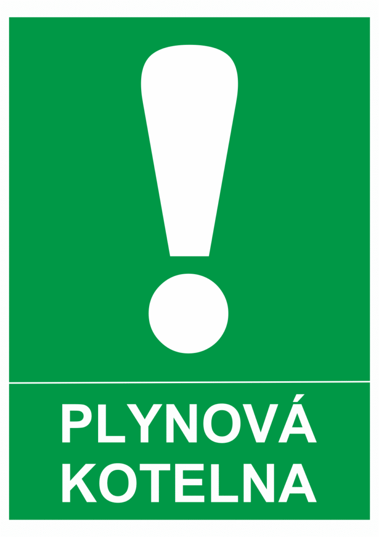 Značení elektro - Značení uzávěrů a vypínačů: Plynová kotelna