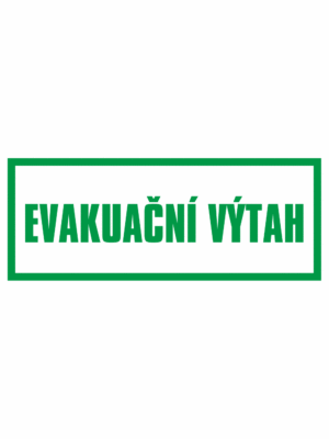 Značení budov - Značení výtahu: "Evakuační výtah"