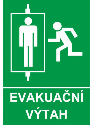 Značení budov - Značení výtahu: Tabulka Evakuační výtah