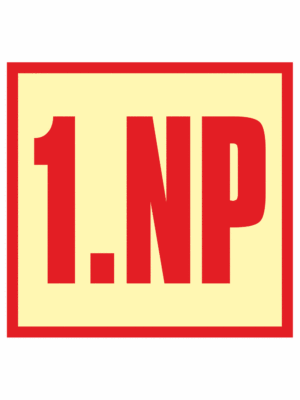Značení budov - Značení pater: 1. Nadzemní podlaží (Fotoluminiscenční)