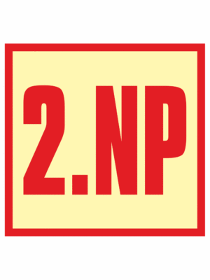 Značení budov - Značení pater: 2. Nadzemní podlaží (Fotoluminiscenční)