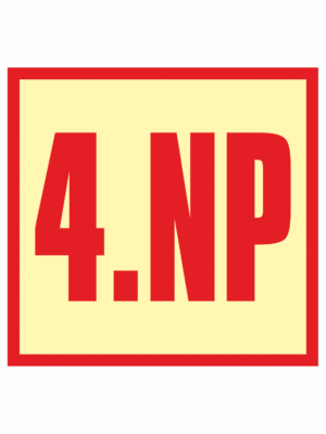 Značení budov - Značení pater: 4. Nadzemní podlaží (Fotoluminiscenční)