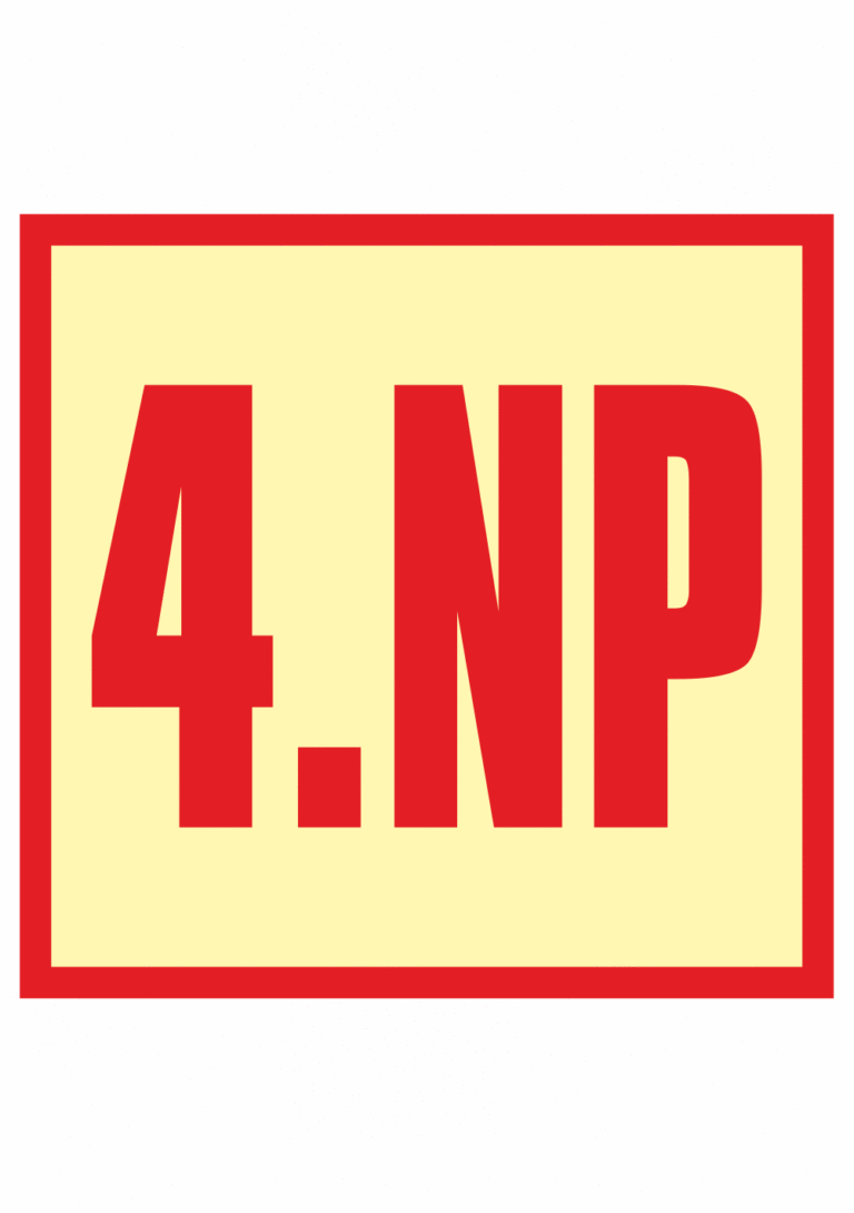 Značení budov - Značení pater: 4. Nadzemní podlaží (Fotoluminiscenční)