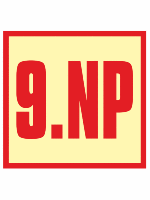 Značení budov - Značení pater: 9. Nadzemní podlaží (Fotoluminiscenční)
