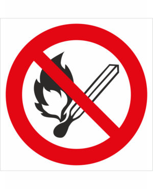 Bezpečnostní značení - Zákazový symbol: Zákaz otevřeného ohně