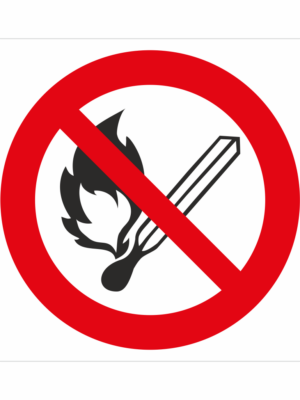 Bezpečnostní značení - Zákazový symbol: Zákaz otevřeného ohně