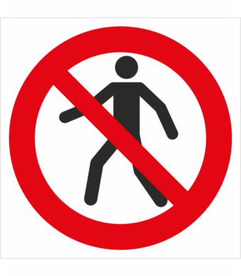Bezpečnostní značení - Zákazový symbol: Zákaz chodců