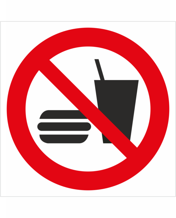 Bezpečnostní značení - Zákazový symbol: Zákaz jídla a pití