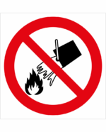 Bezpečnostní značení - Zákazový symbol: Nehasit vodu