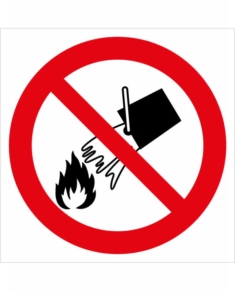Bezpečnostní značení - Zákazový symbol: Nehasit vodu