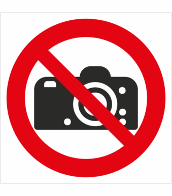 Bezpečnostní značení - Zákazový symbol: Zákaz fotografování
