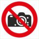 Bezpečnostní značení - Zákazový symbol: Zákaz fotografování