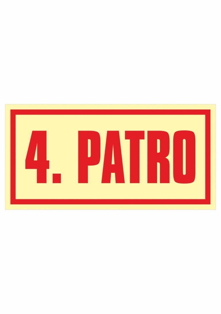 Značení budov - Značení podlaží: 4. Patro (Fotoluminiscenční)