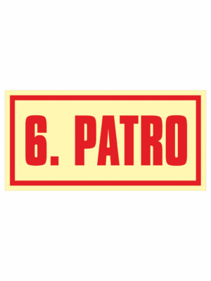 Značení budov - Značení podlaží: 6. Patro (Fotoluminiscenční)