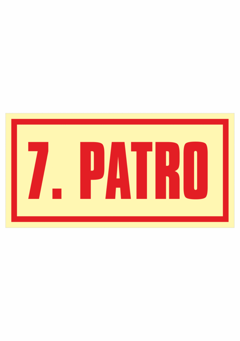 Značení budov - Značení podlaží: 7. Patro (Fotoluminiscenční)