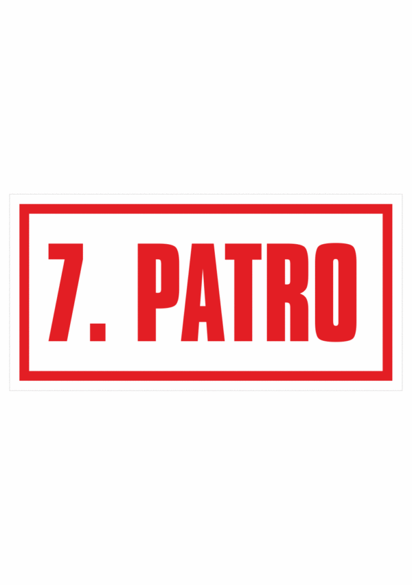 Značení budov - Značení podlaží: 7. Patro