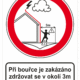 244110 | KRIŽAN - safetyshop Zákazová bezpečnostní tabulka symbol s textem: " Při bouřce je zakázáno zdržovat se v okolí 3m kolem budovy!"