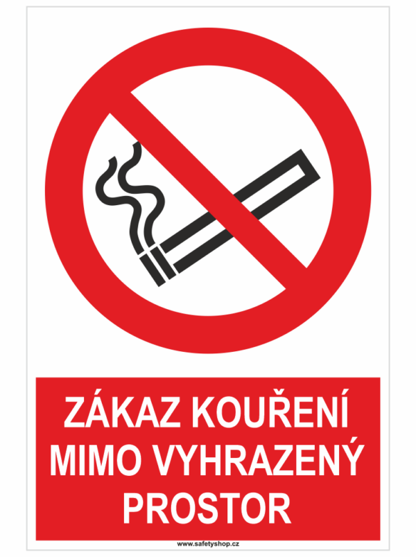 Zákaz kouření mimo vyhrazený prostor ISO 7010