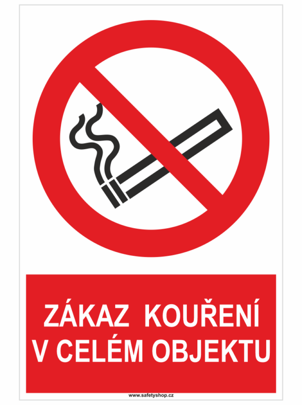 Zákaz kouření v celém objektu ISO 7010